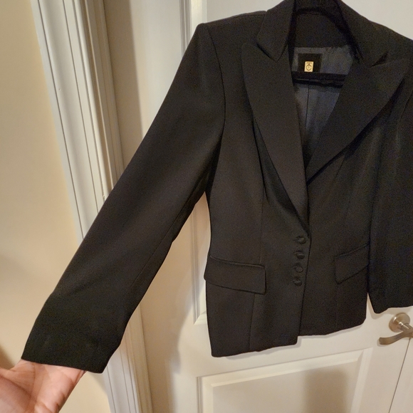 TC Laughlin silk black blazer jacket size 8, made in USA - Picture 4 of 11